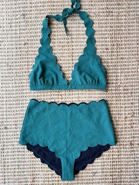 Marysia Swim Emerald Green Scalloped Bikini Set - Small